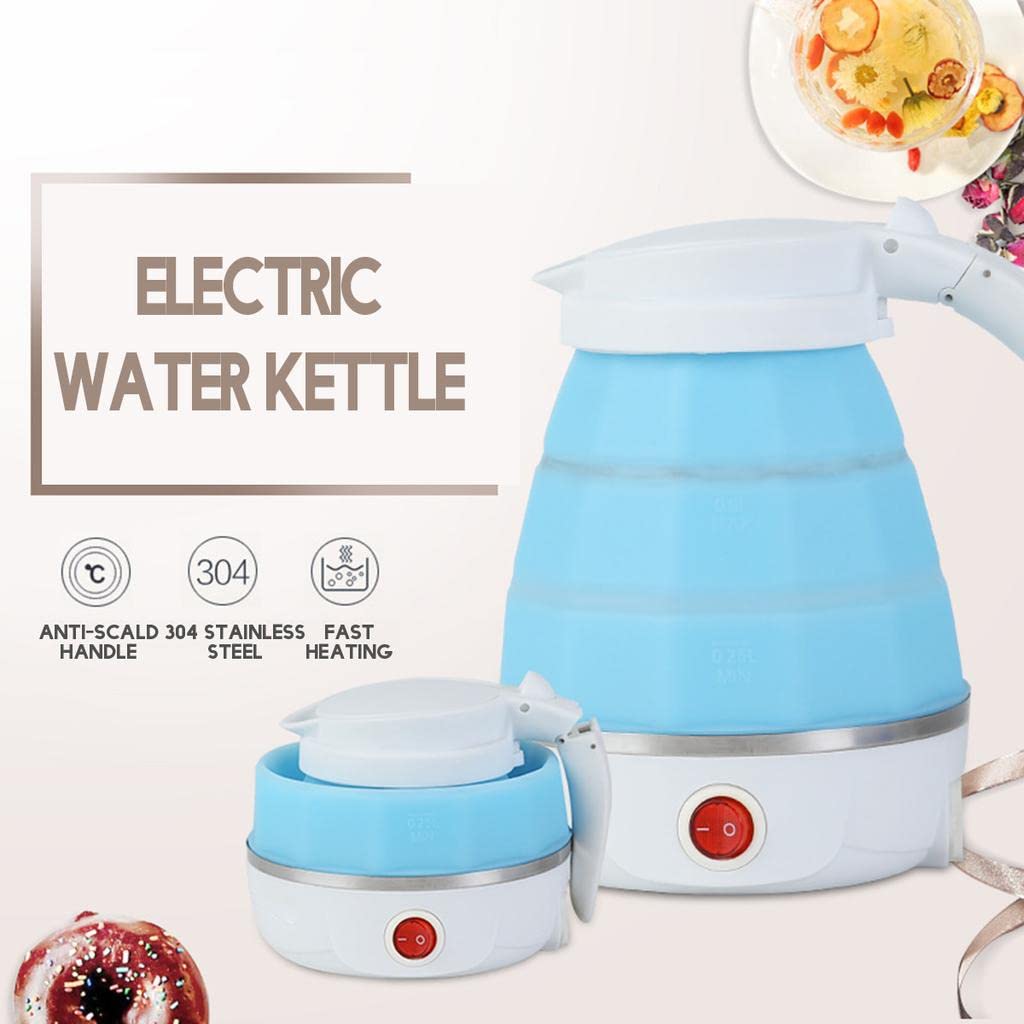 Travel Folding Electric Kettle – 600ml, Fast Boil, Food Grade Silicone, Portable & Foldable