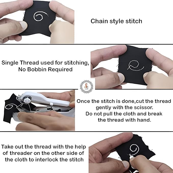 Handy Stitch Portable Sewing Machine – Cordless, Stapler-Style, for Quick Repairs at Home or Travel