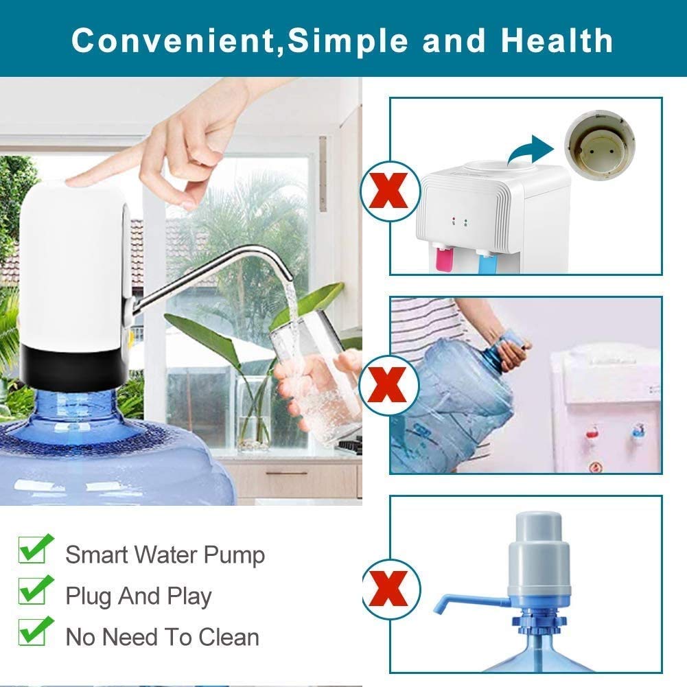 Automatic Water Dispenser Pump β USB Rechargeable Portable Water Can Dispenser for Bottles  Ideal for Home, Office & Outdoors