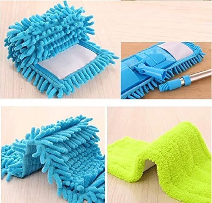 Microfiber Flat Mop for Floor Cleaning – 360° Rotating, Easy Wring, Reusable Pads, Home & Office Use