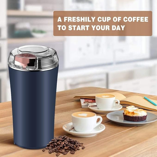 Electric Coffee Grinder 200W – Portable Spice & Bean Grinder with Stainless Steel Blades  Multipurpose with Overheating Protection