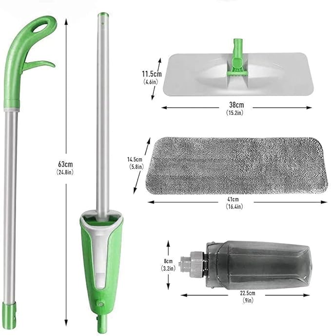 Flat Microfiber Spray Mop for Floor Cleaning – 360° Rotating Head, Refillable Bottle & Washable Pad  Dry & Wet Mop
