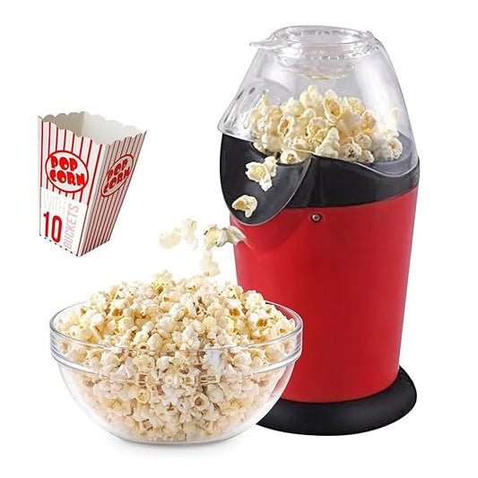 Electric Popcorn Maker – Hot Air Oil-Free Snack Machine  Healthy Popcorn in Minutes  One-Touch Operation for Kids & Adults