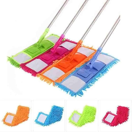 Microfiber Flat Mop for Floor Cleaning – 360° Rotating, Easy Wring, Reusable Pads, Home & Office Use